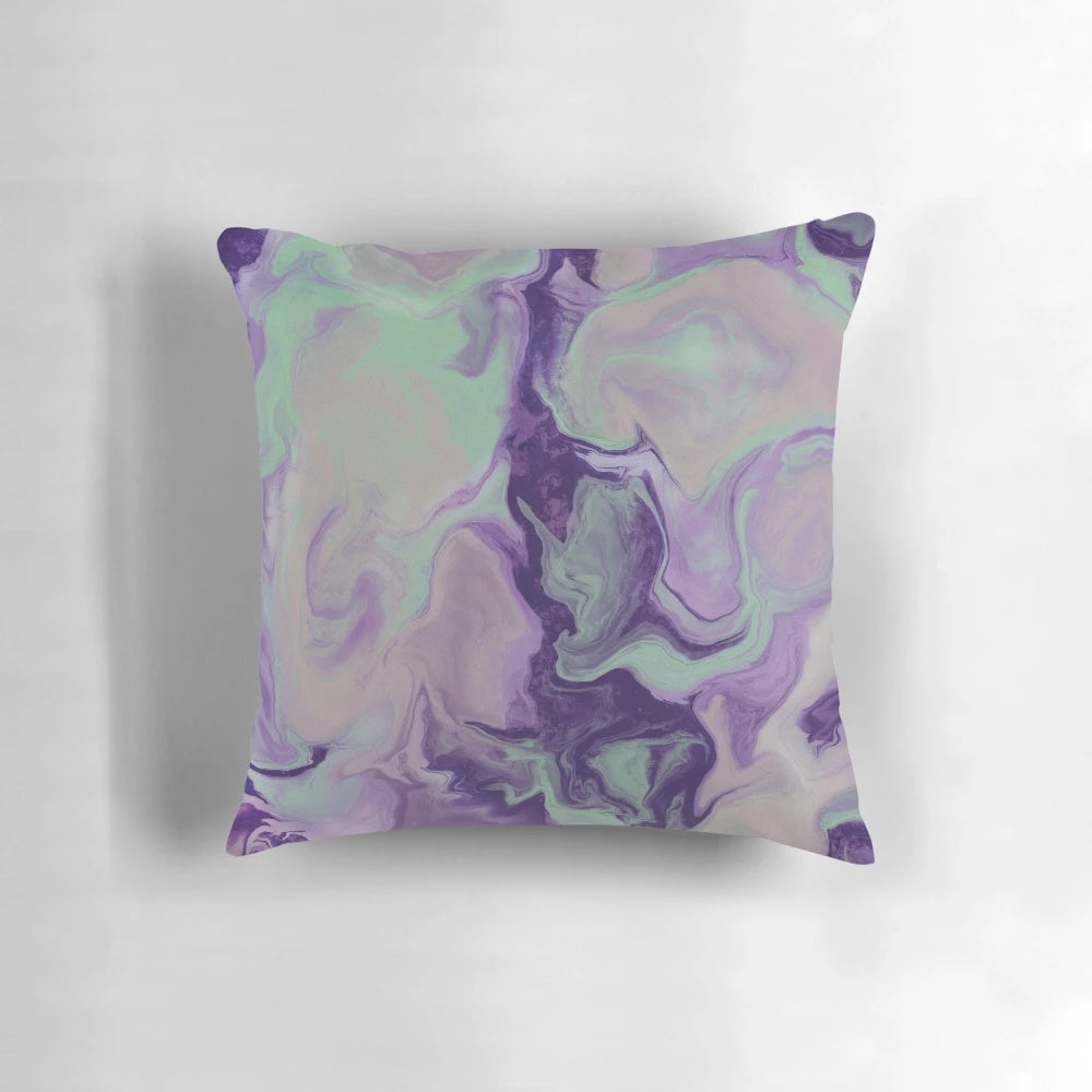 Vibrant abstract marble pattern pillow, perfect for adding a touch of modern style to any room.