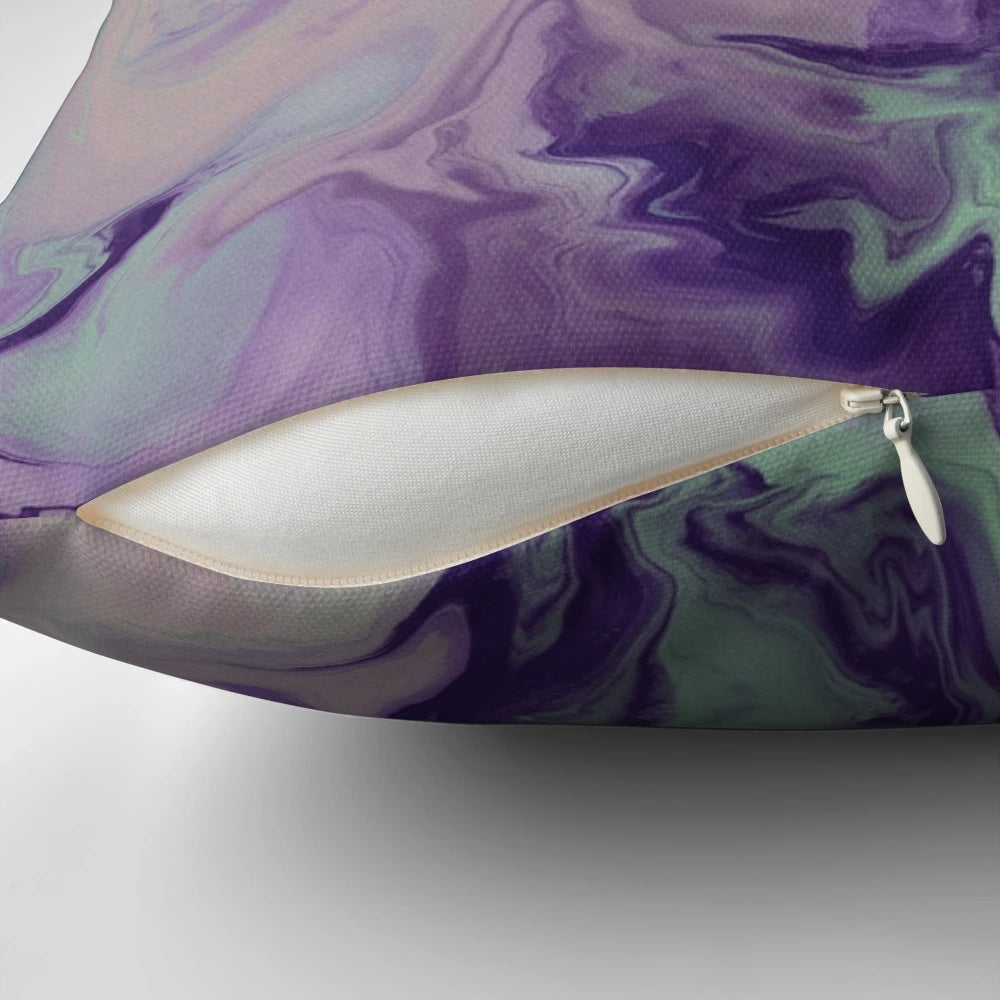 Vibrant abstract marble pattern pillow, perfect for adding a touch of modern style to any room.