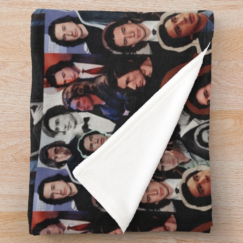 Plush blanket featuring a collage of actor Adam Driver