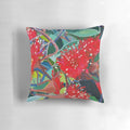 Colorful Australian red gum flowers printed on a soft, high-quality pillow