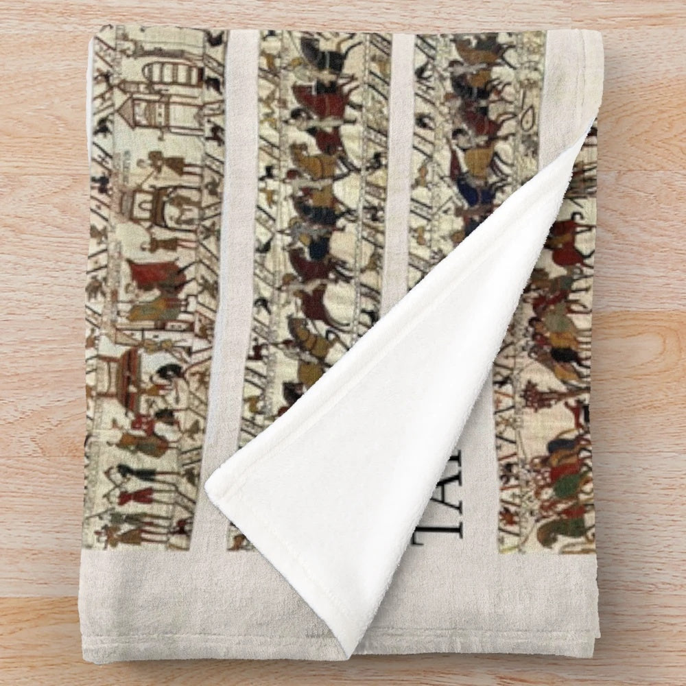 Bayeux Tapestry Inspired Plush Blanket