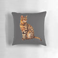 Soft and plush leopard print pillow featuring a Bengal cat kitten design, perfect gift for cat enthusiasts.
