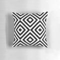 Black and white geometric diamonds pattern cushion design