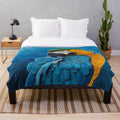 Blue and gold macaw portrait plush blanket
