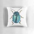 Blue beetle decorative throw pillow