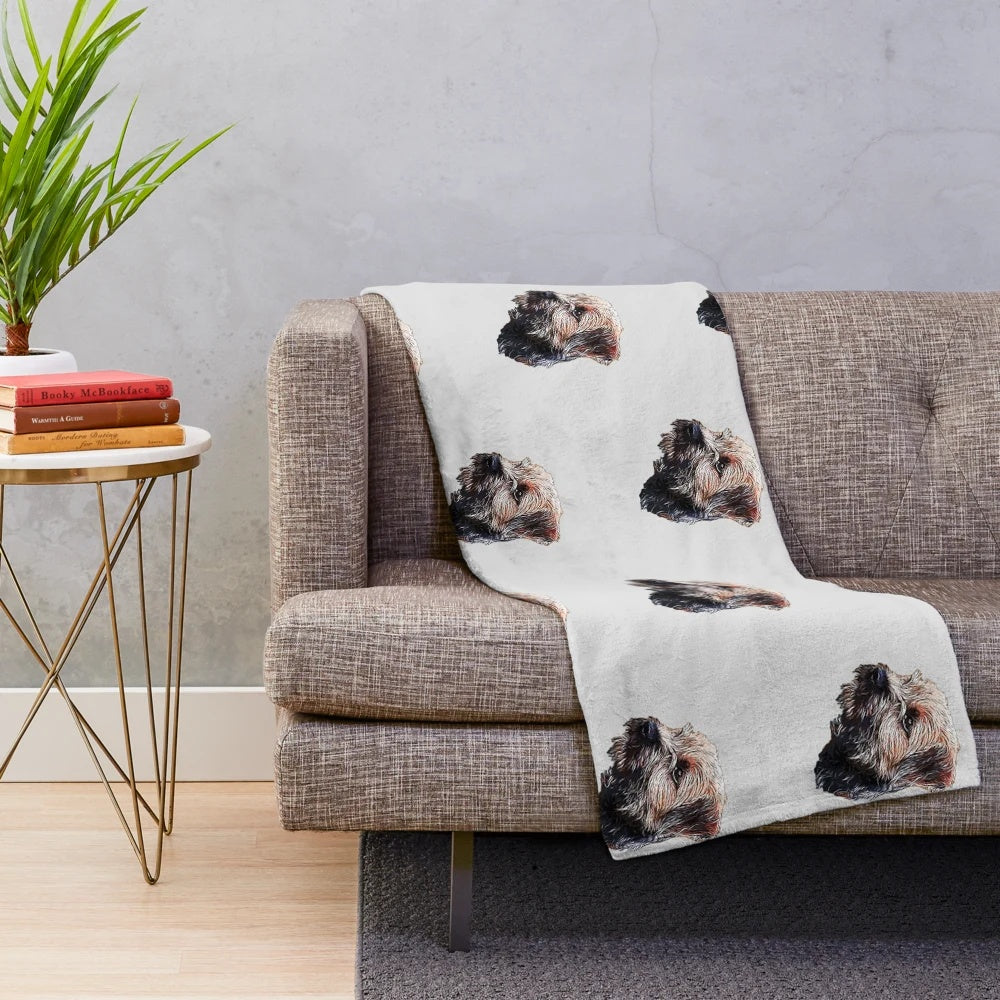 Plush border terrier themed blanket for dog lovers