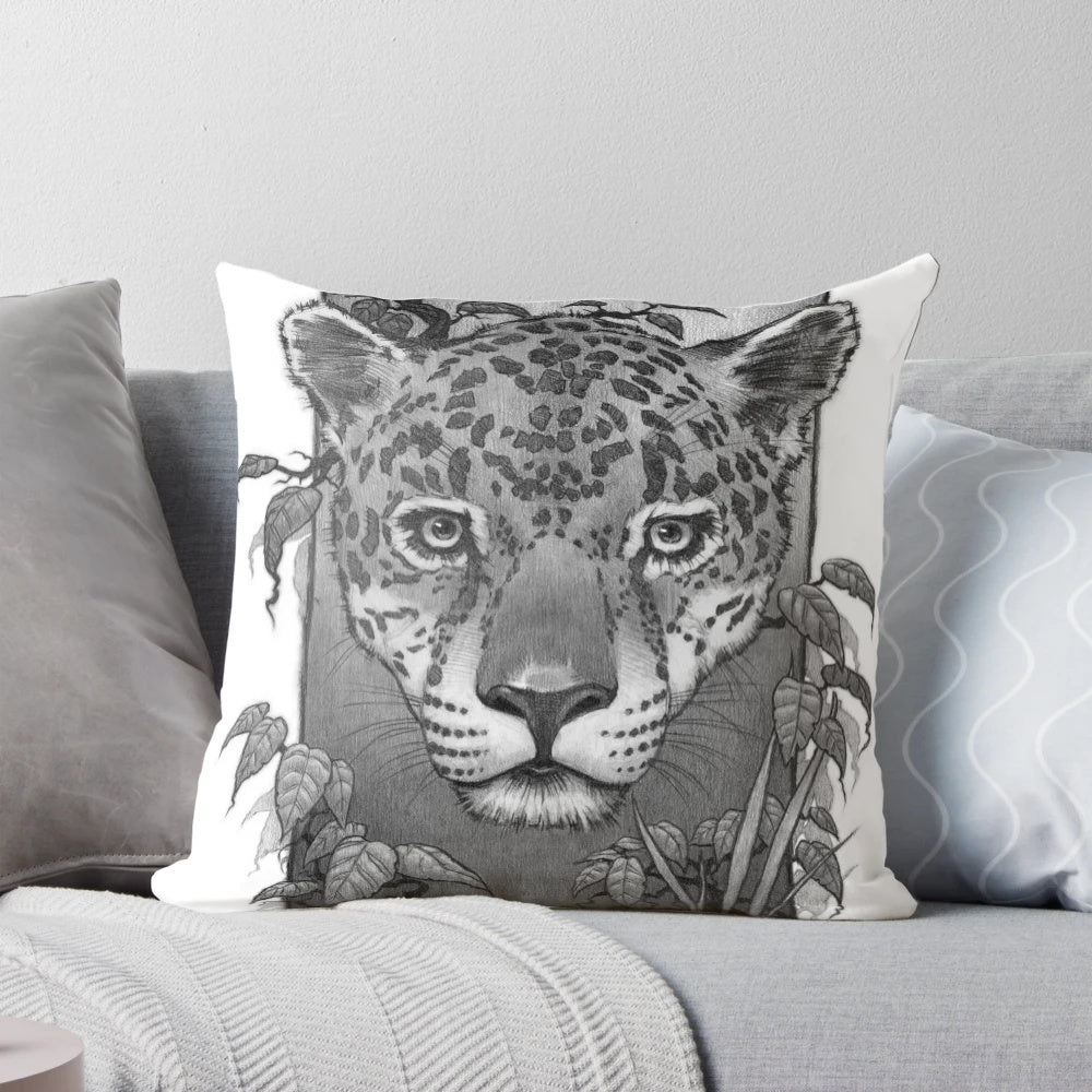 Detailed graphite drawing of a powerful Brazilian jaguar, a magnificent big cat species.