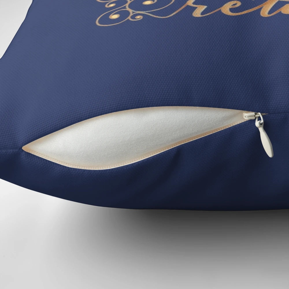 Breathtaking pillow featuring hand-lettered artwork inspired by the magic of Broadway musicals