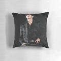 Stylish black pillow featuring the handsome K-pop idol V from BTS
