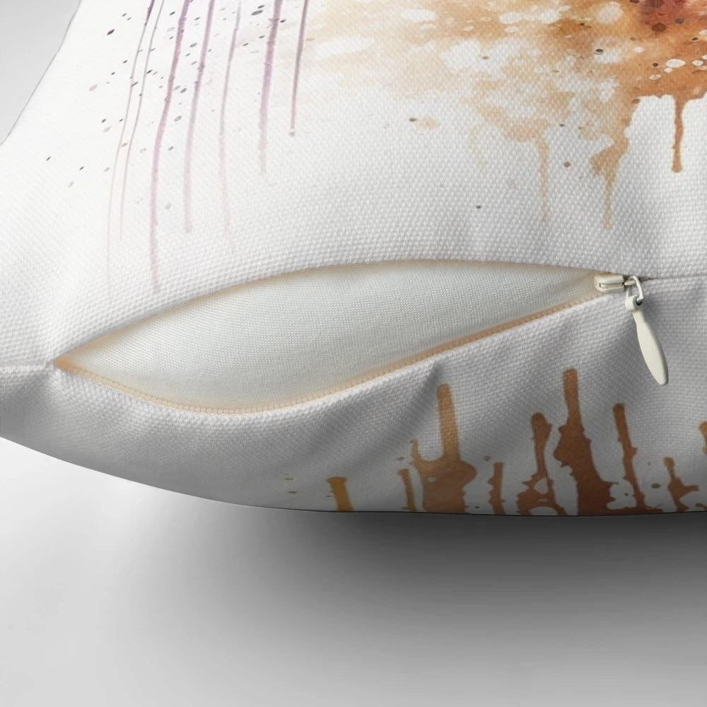 Decorative pillow featuring a beautiful watercolor camel design
