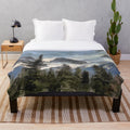 Plush blanket featuring a scenic view of the snow-capped peaks of the Canadian Rocky Mountains