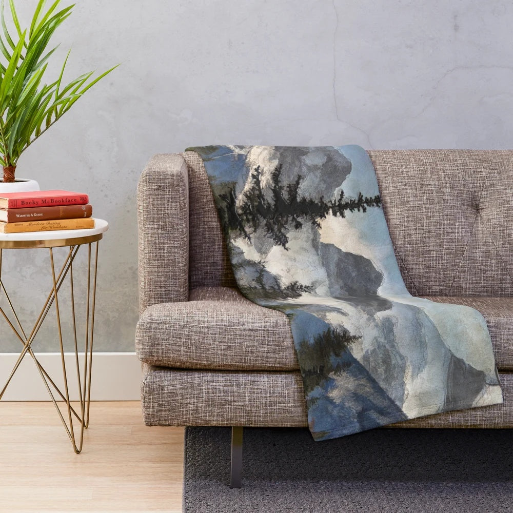 Plush blanket featuring a scenic view of the snow-capped peaks of the Canadian Rocky Mountains