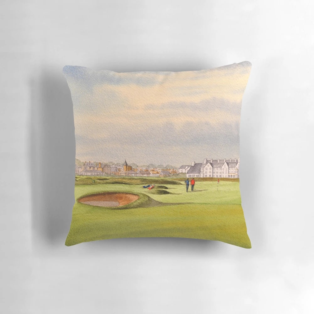 Carnoustie Golf Course Scotland Painting with Clubhouse