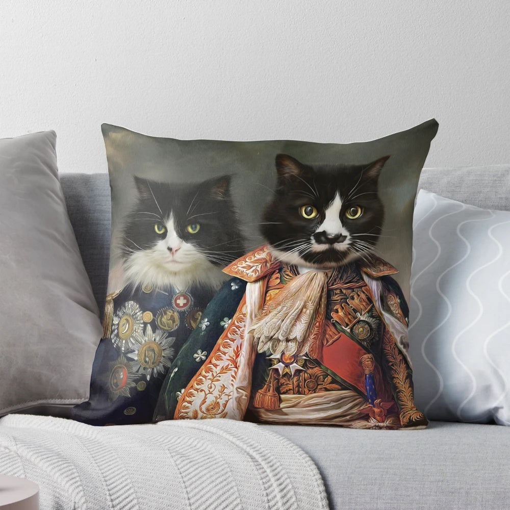 Detailed digital painting of a regal, anthropomorphic cat in the style of classic old master portraiture.