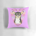 Soft, cozy Chihuahua dog portrait pillow featuring a high-quality image of a lovable Chihuahua.