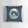 Spaceship-inspired decorative pillow with a surreal, starry night design