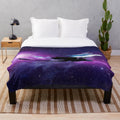 Dragon galaxy vector art design on a plush blanket