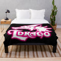Dragon-themed plush blanket featuring Beyblade characters and designs