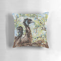 Emu portrait pillow featuring a realistic and impressionistic depiction of the iconic Australian emu