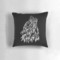 Fenrir, the legendary wolf from Norse mythology, depicted in a striking wolf pillow design.