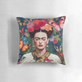 Colorful Frida Kahlo portrait pillow with vibrant Mexican-inspired design