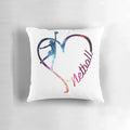 Vibrant galaxy-themed netball heart pillow