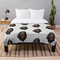 Stunning artistic portrait of a Gordon Setter dog on a plush blanket