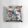 A collage of classic album covers printed on a high-quality pillow, perfect for music lovers
