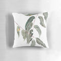 Vibrant watercolor illustration of gum leaves, an iconic Australian native plant design.
