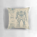 Gundam-inspired mecha anime pillow with futuristic robot design