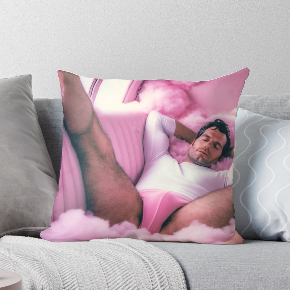Soft, high-quality pillow featuring the handsome image of Hollywood actor Henry Cavill