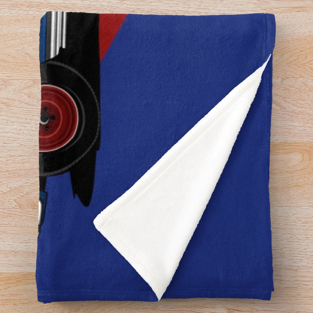 Fabulous Hudson Hornet illustration on a cozy plush blanket