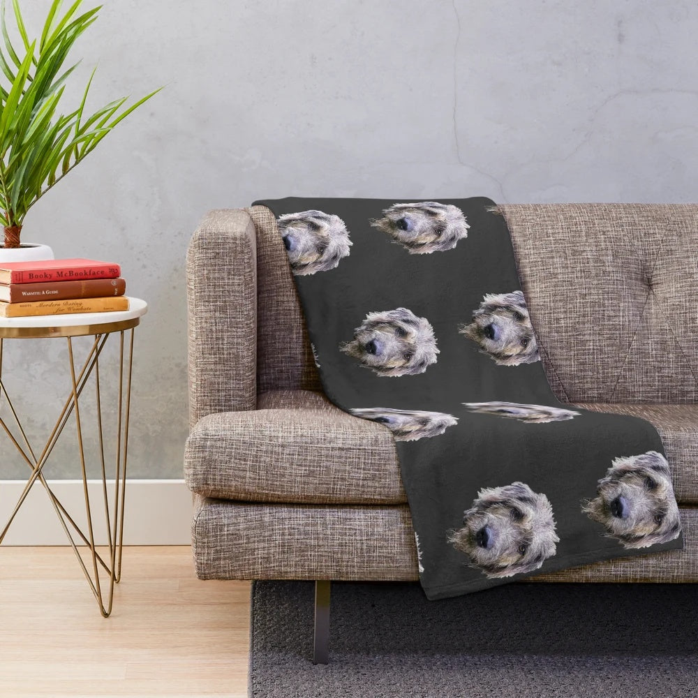 Irish Wolfhound dog art plush blanket