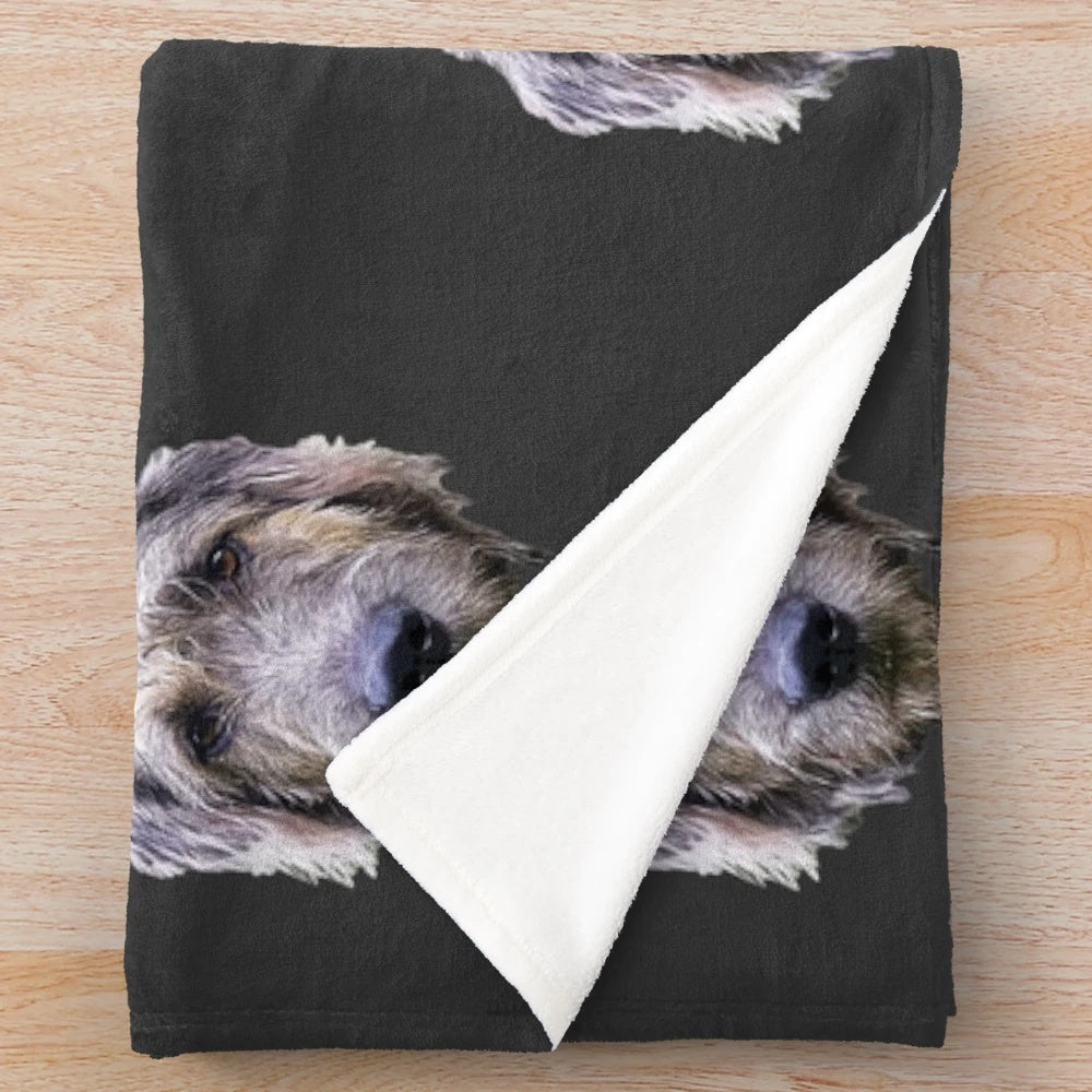 Irish Wolfhound dog art plush blanket