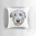 Soft and cozy pillow featuring a beautiful watercolor painting of an Irish Wolfhound dog.