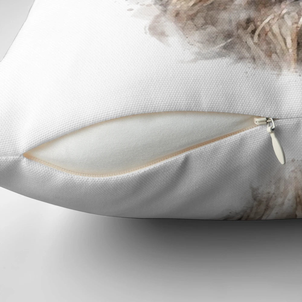 Soft and cozy pillow featuring a beautiful watercolor painting of an Irish Wolfhound dog.