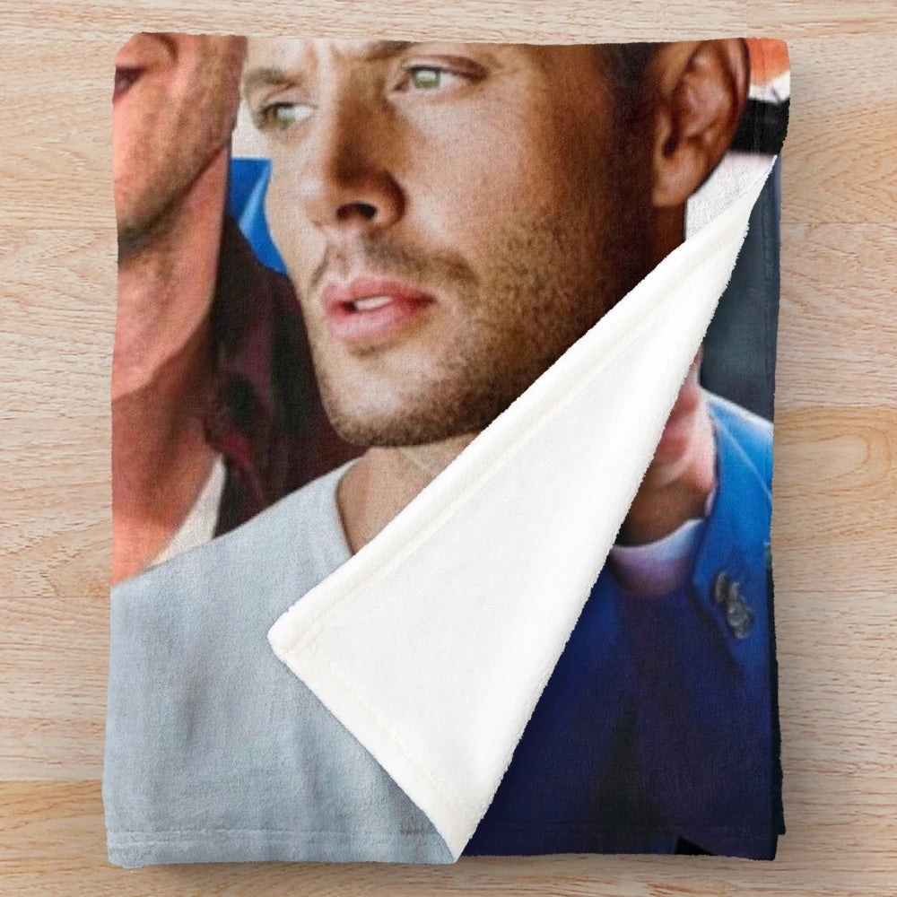 Jensen Ackles Photo Collage Plush Blanket featuring the Supernatural star