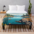 Lake Tahoe landscape plush blanket featuring scenic mountain and lake view