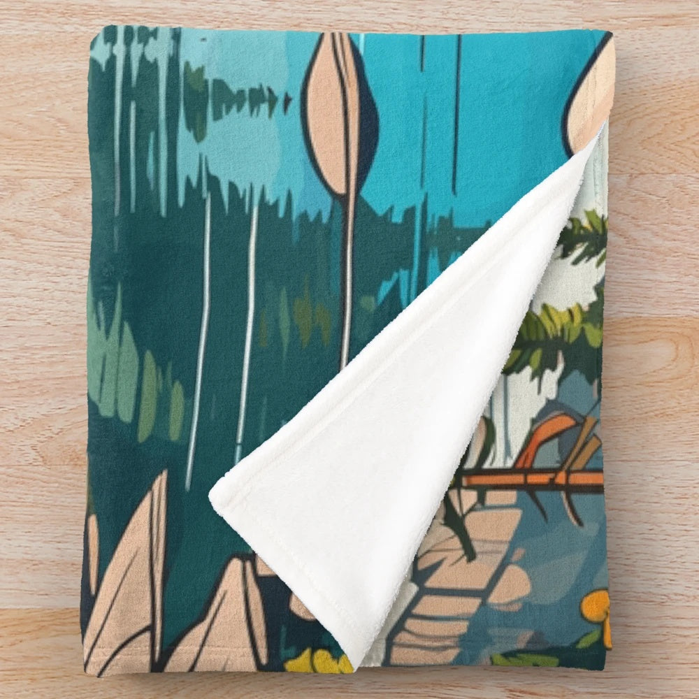 Lake Tahoe landscape plush blanket featuring scenic mountain and lake view