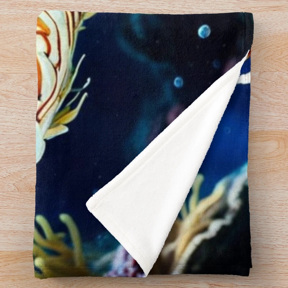 Vibrant lionfish plush blanket for decorative home accents
