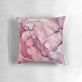Vibrant and abstract liquid mauve colored pillow with a modern, artistic design.