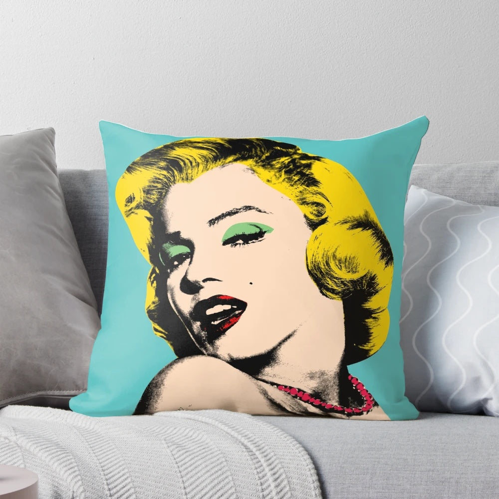 Vibrant pop art portrait of iconic Hollywood actress Marilyn Monroe