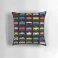 "Stylish minimalist pillow featuring a sleek 'Super Cars' design for car lovers"