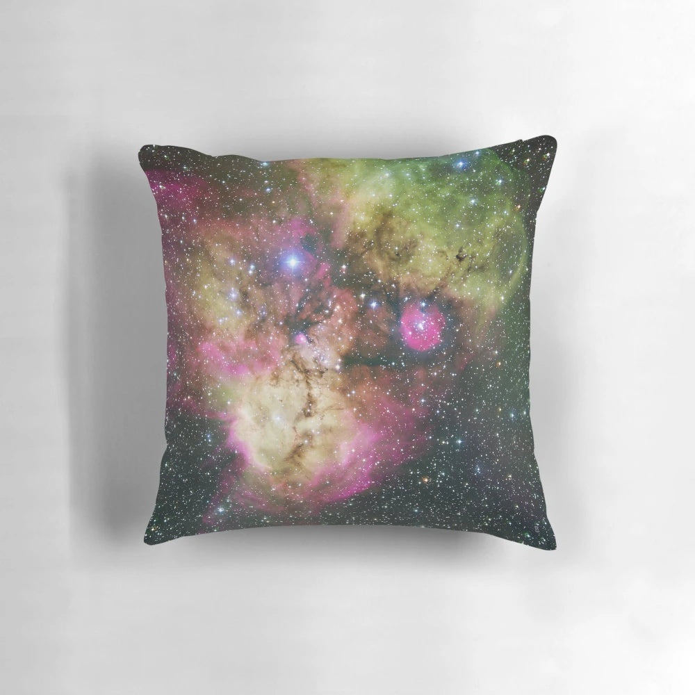 Pillow featuring the stunning Skull and Crossbones Nebula (NGC 2467) captured by the Hubble Space Telescope