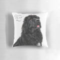 A beautiful digital illustration of a majestic Newfoundland dog, featured on a high-quality pillow.