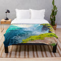 Niagara Falls inspired plush blanket with scenic landscape
