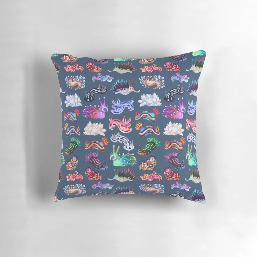 Colorful and Unique Nudibranch Pillow for Coastal Home Decor