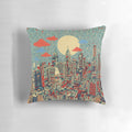 Vibrant Philadelphia cityscape 3D pillow with skyline and architectural elements