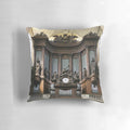 Pillow featuring the iconic pipe organ inside the Church of St Sulpice in Paris, France