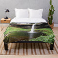 Plush blanket featuring a beautiful Oregon waterfall landscape